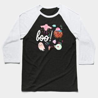 Boy Monsters Halloween Baseball T-Shirt